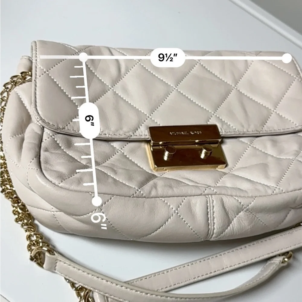 Michael Kors Small Quilted Leather Shoulder Bag - Off-White channel vibe - Picture 13 of 17